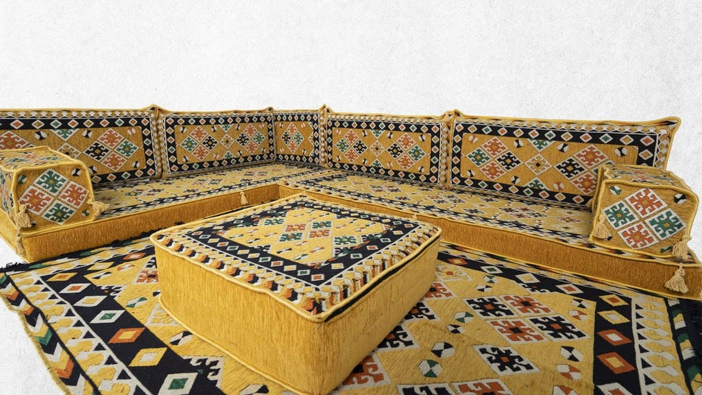 Yellow Arabic Floor Seating Sofa P1055