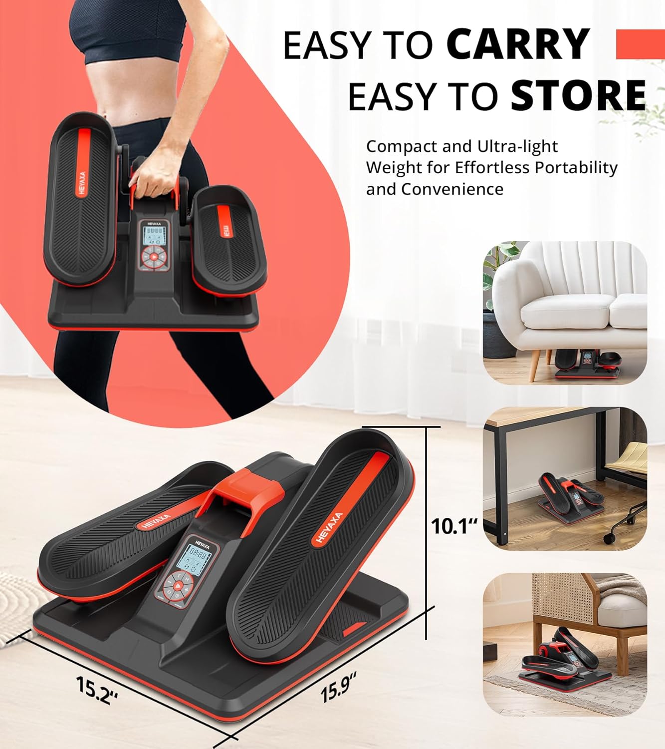 Red Electric Ellipse Leg Exerciser with LCD Display H2921