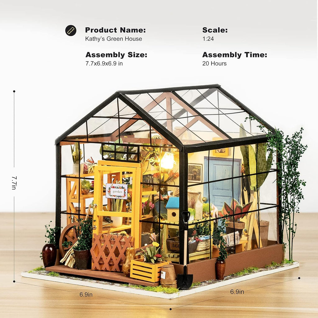 DIY Miniature Dollhouse Greenhouse Kits and Book Nook Kits K955542