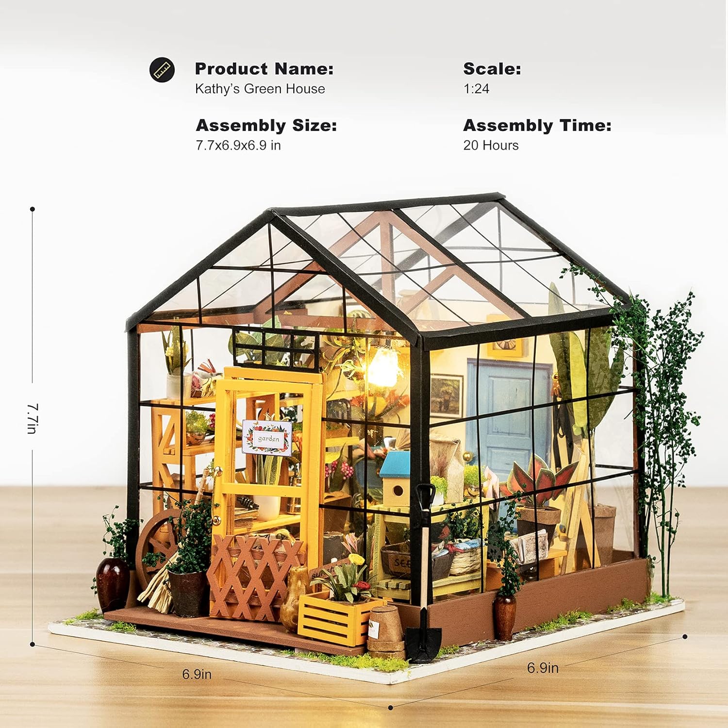 DIY Miniature Dollhouse Greenhouse Kits and Book Nook Kits K955542