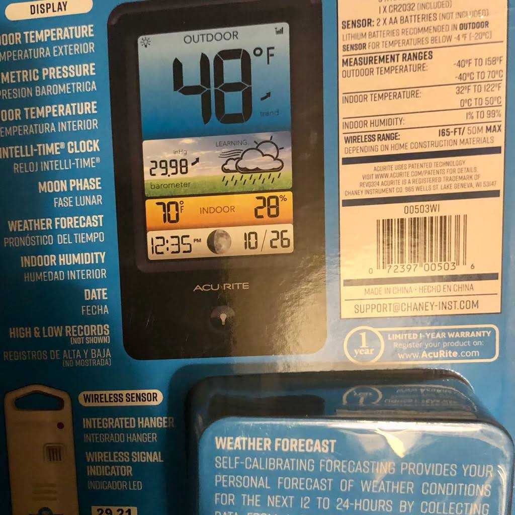 Wireless Color Forecaster with Temperature & Humidity B9347