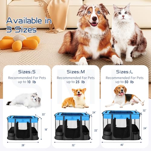Foldable Dog Cat Playpen with Carrying Case S467