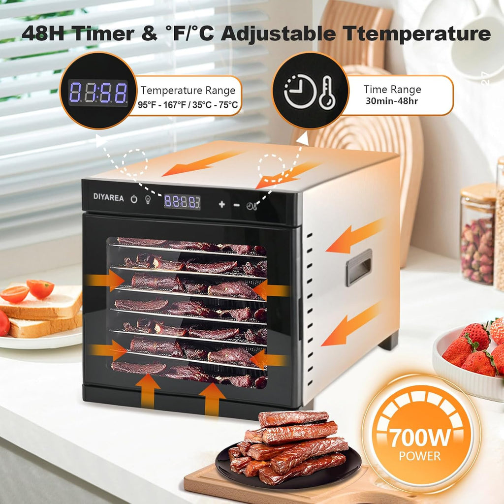 8 Stainless Steel Trays Food Dehydrator U2985