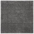 Grey 4' x 4' Square Plush Shag Area Rug U9660
