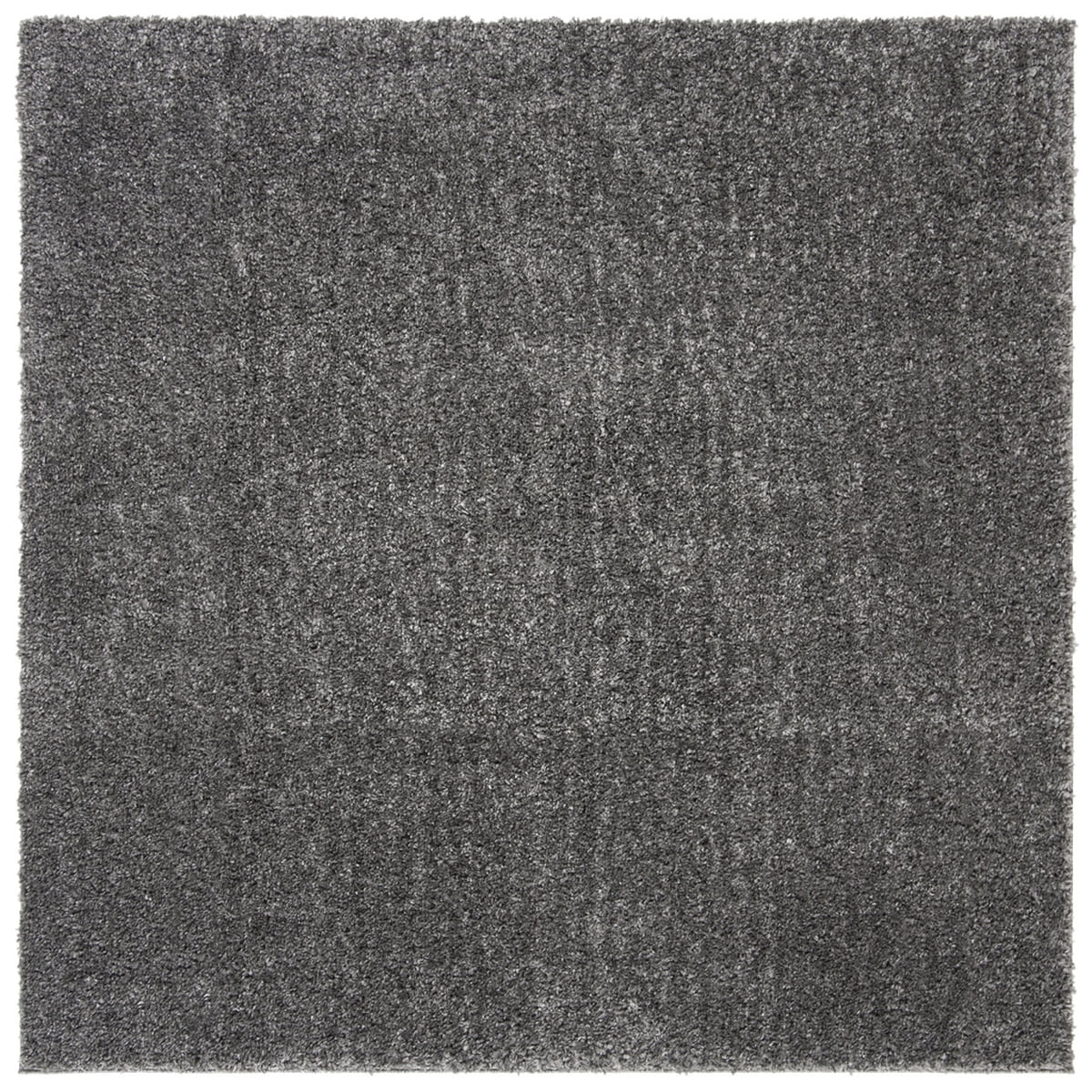 Grey 4' x 4' Square Plush Shag Area Rug U9660