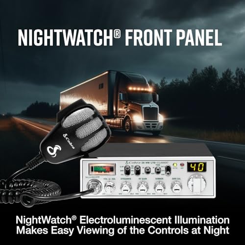 Black CB Radio with NOAA Weather Channels and 4-Color LCD D824