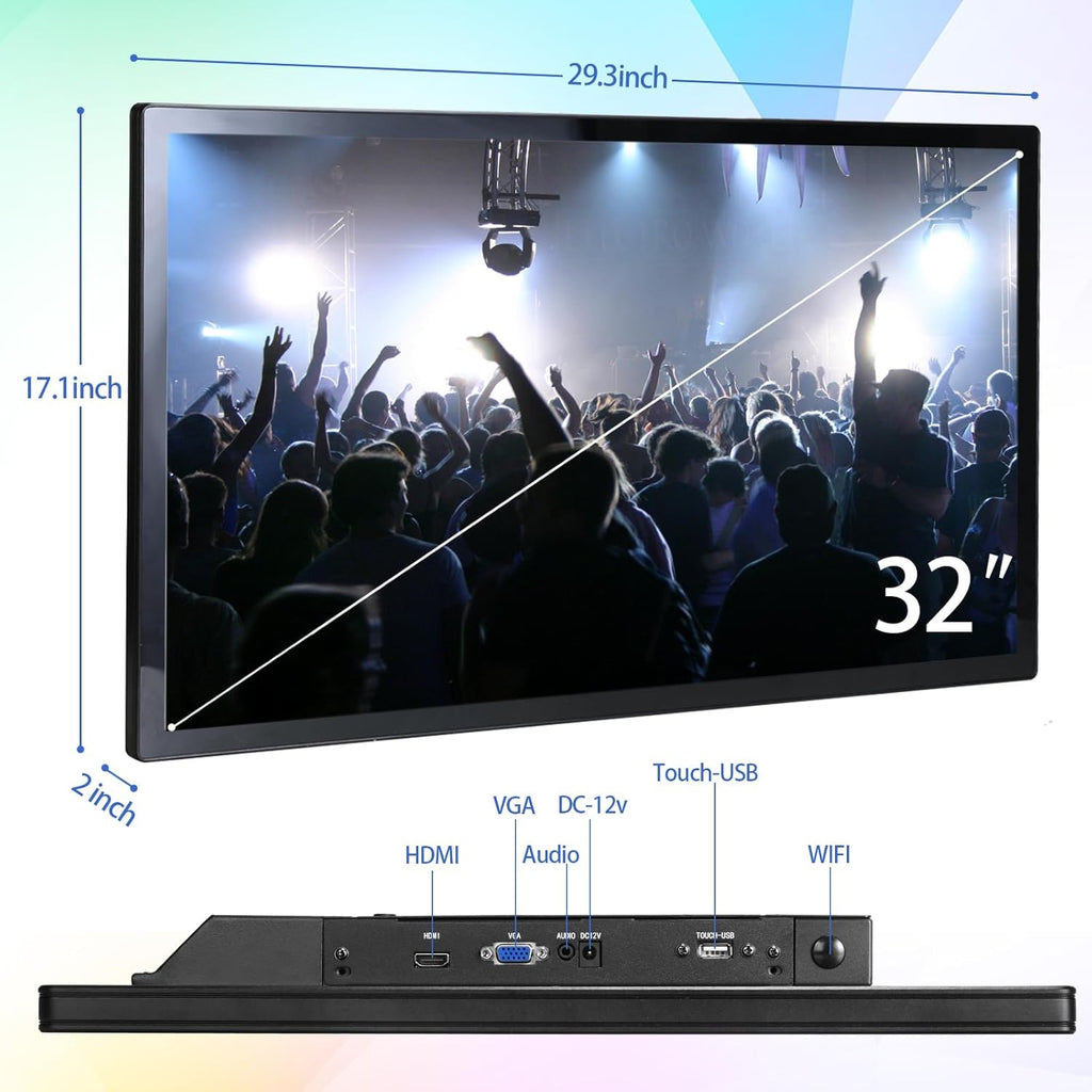 32 inch Capacitive Multi-Touch Screen Industrial Monitor with Built-in Speakers S813655