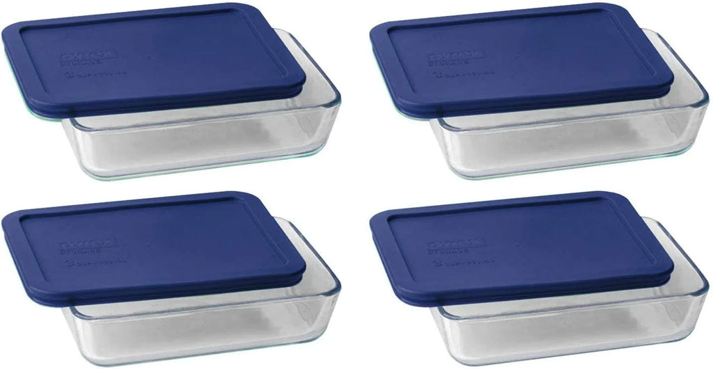 3 Cup Rectangular Dish With Plastic Cover (4) R238