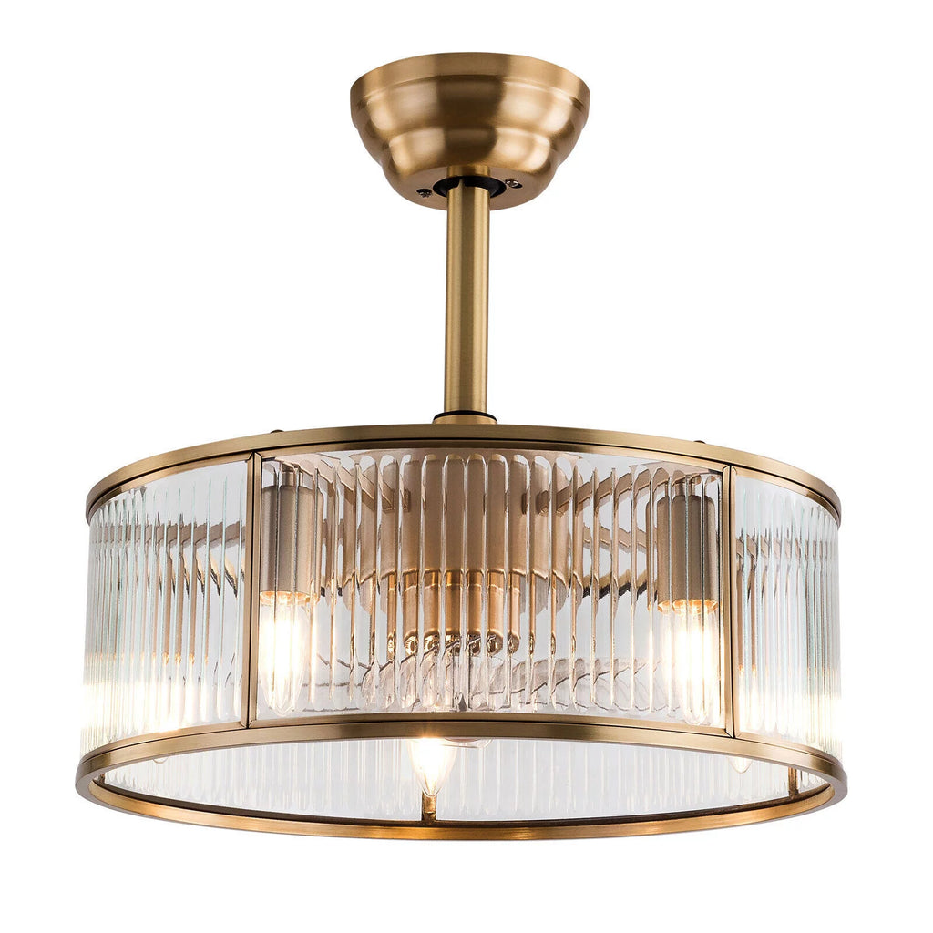 18inch Farmhouse Ceiling Fan Light Gold With Remote Control U979472