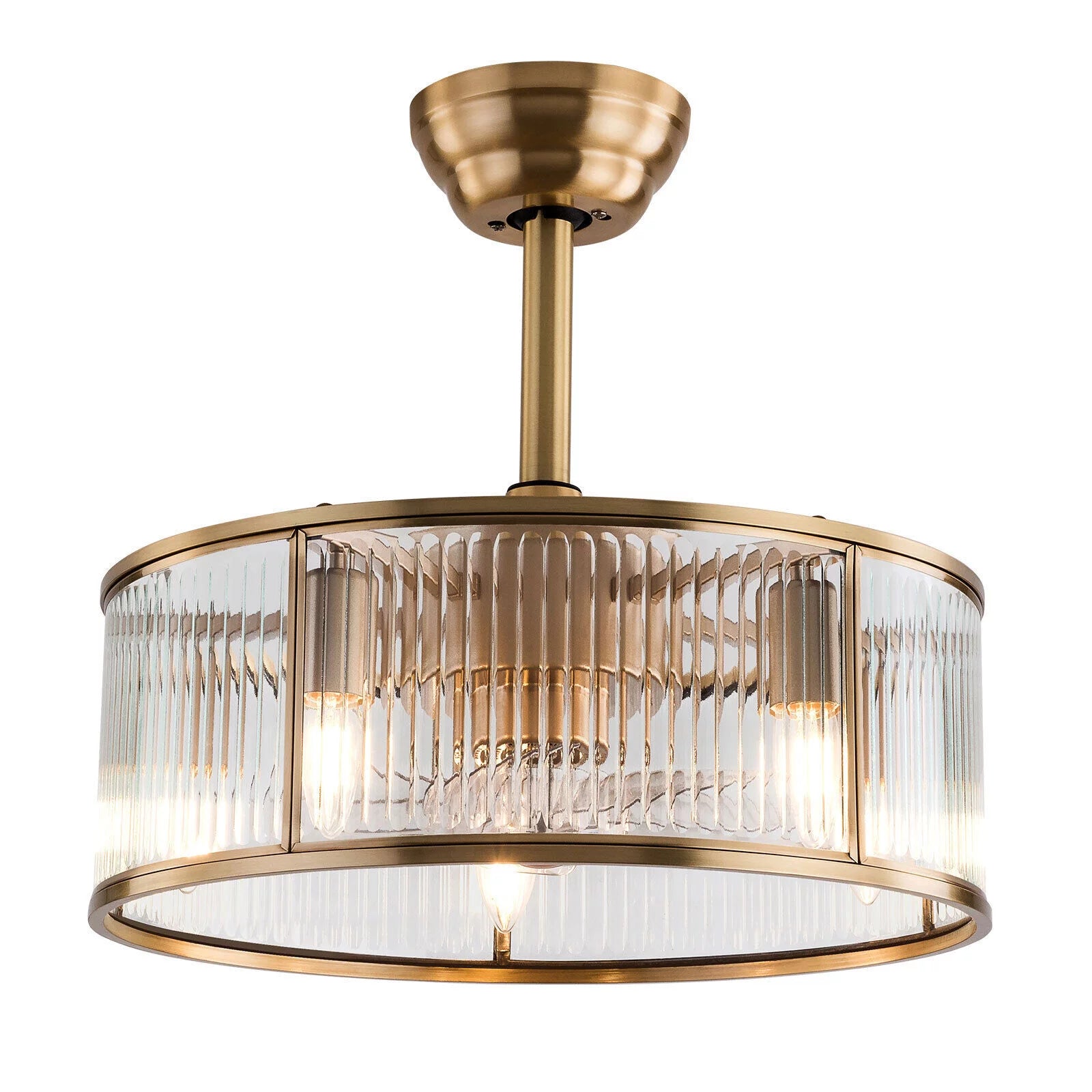 18inch Farmhouse Ceiling Fan Light Gold With Remote Control U979472