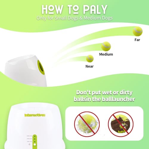 Automatic Ball Launcher for Dogs, includes 3pcs Tennis Balls O1601