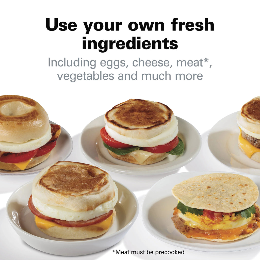 Breakfast Sandwich Maker with Egg Cooker Ring, Coral X4866