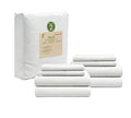 100% Organic Cotton Queen Size White Sheets 8 Pc Y81496