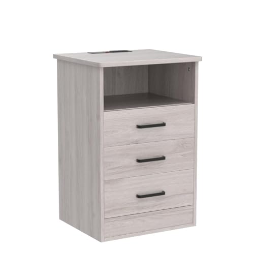 Grey Nightstands Set of 2 with Drawers Y504