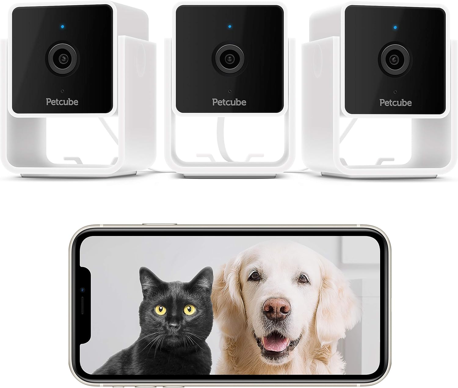 Pack of 2 Pet Monitoring Camera with 1080p HD Video, Night Vision, Two-Way Audio, Magnet Mounting T1094