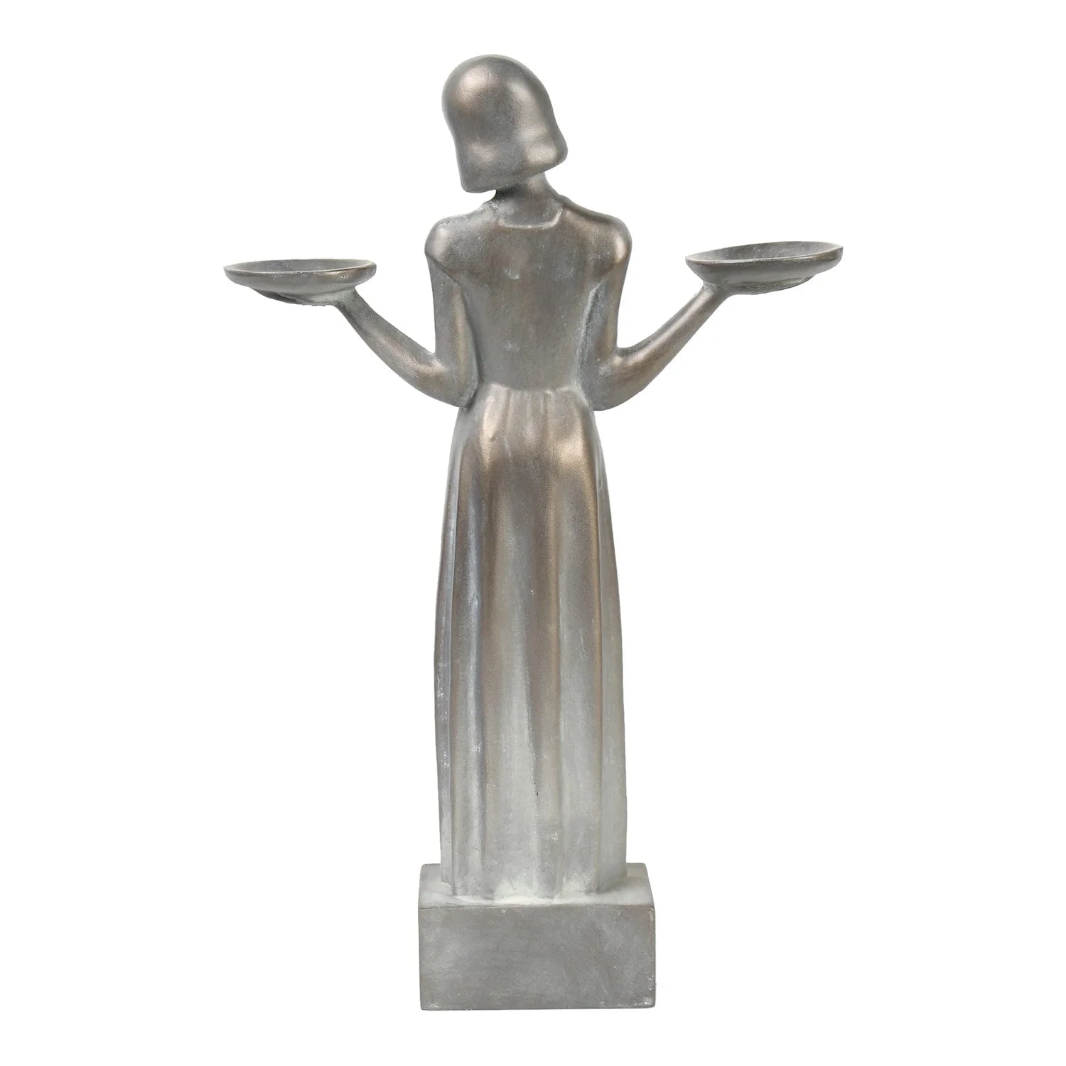 Small Outdoor Garden Bird Girl Statue 15" N61233