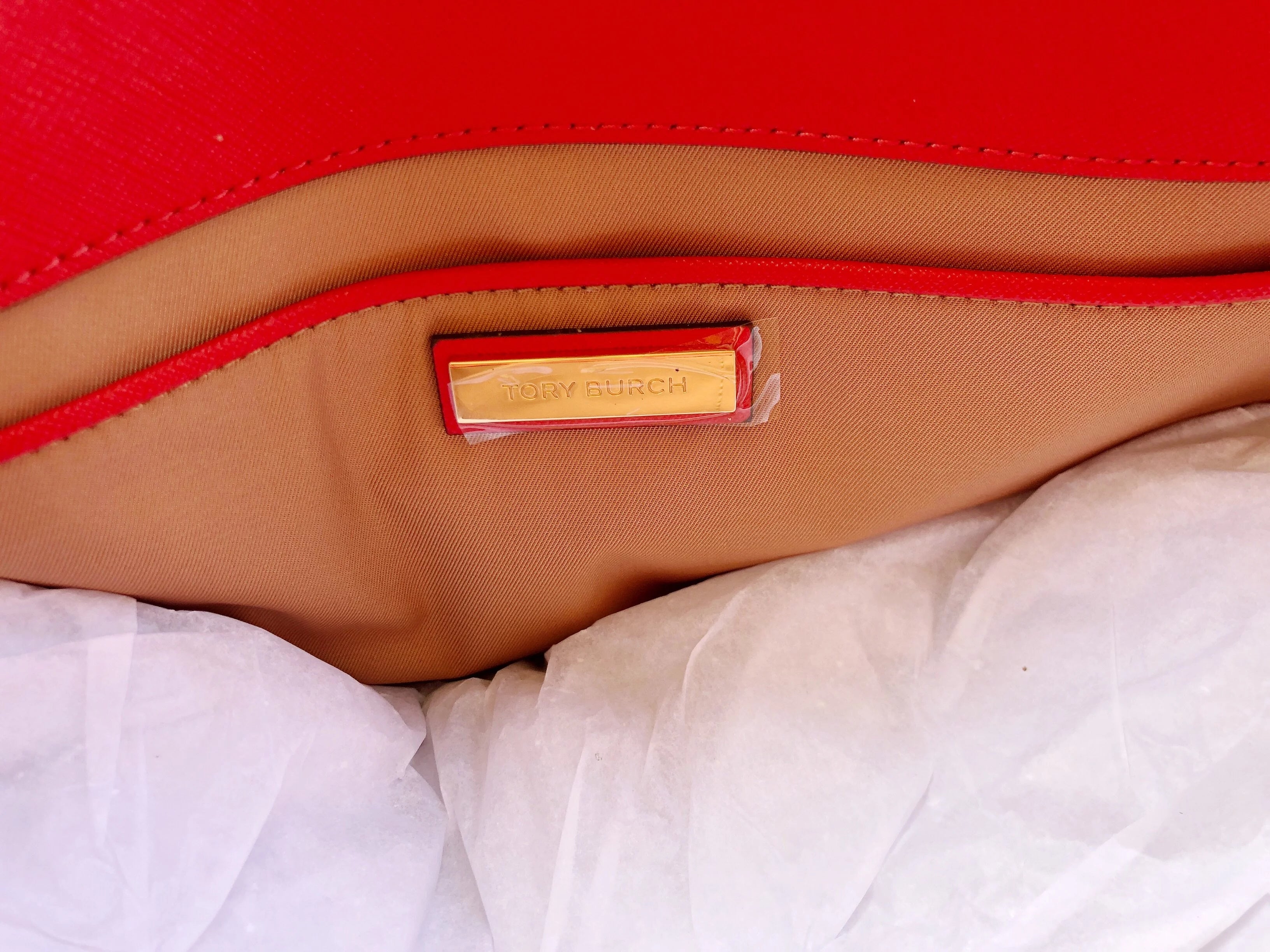 Small Double Zip Tote Satchel Crossbody Bag Poppy Orange Red K96922