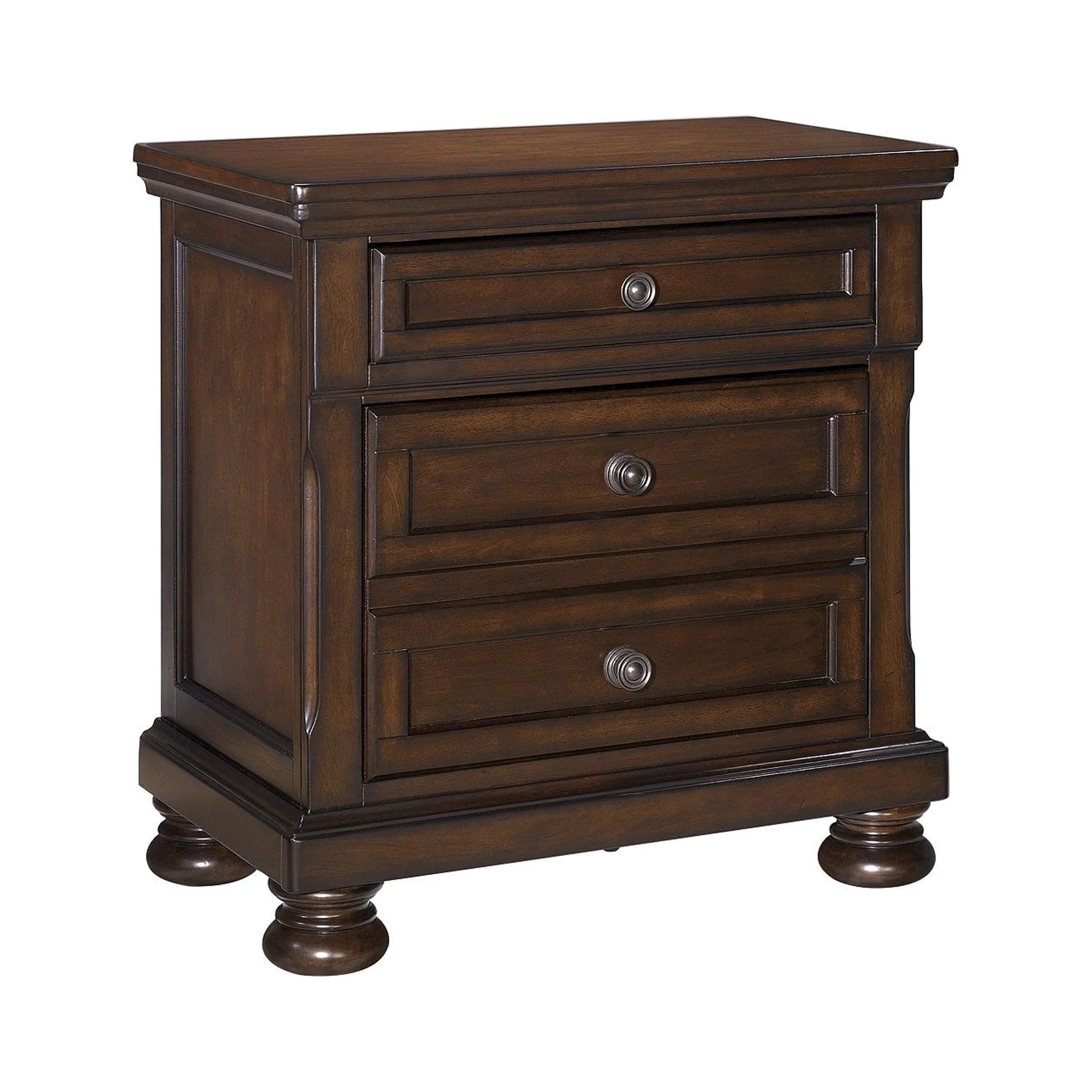 2 Drawer Nightstand, Dark Brown M8469