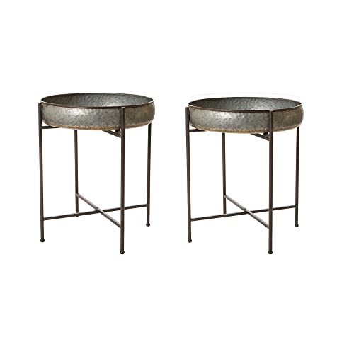 Set of 2 Metal End Table with Removable Tray I20677