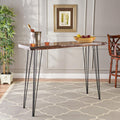 Black Natural Rectangle Iron Veneer Bar Table J172726