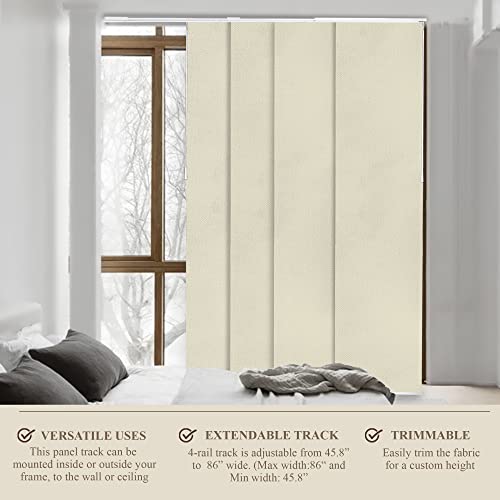 Blackout Fabric Sliding Door Blinds, W:46-86 x H: Up to-96 inches M501263