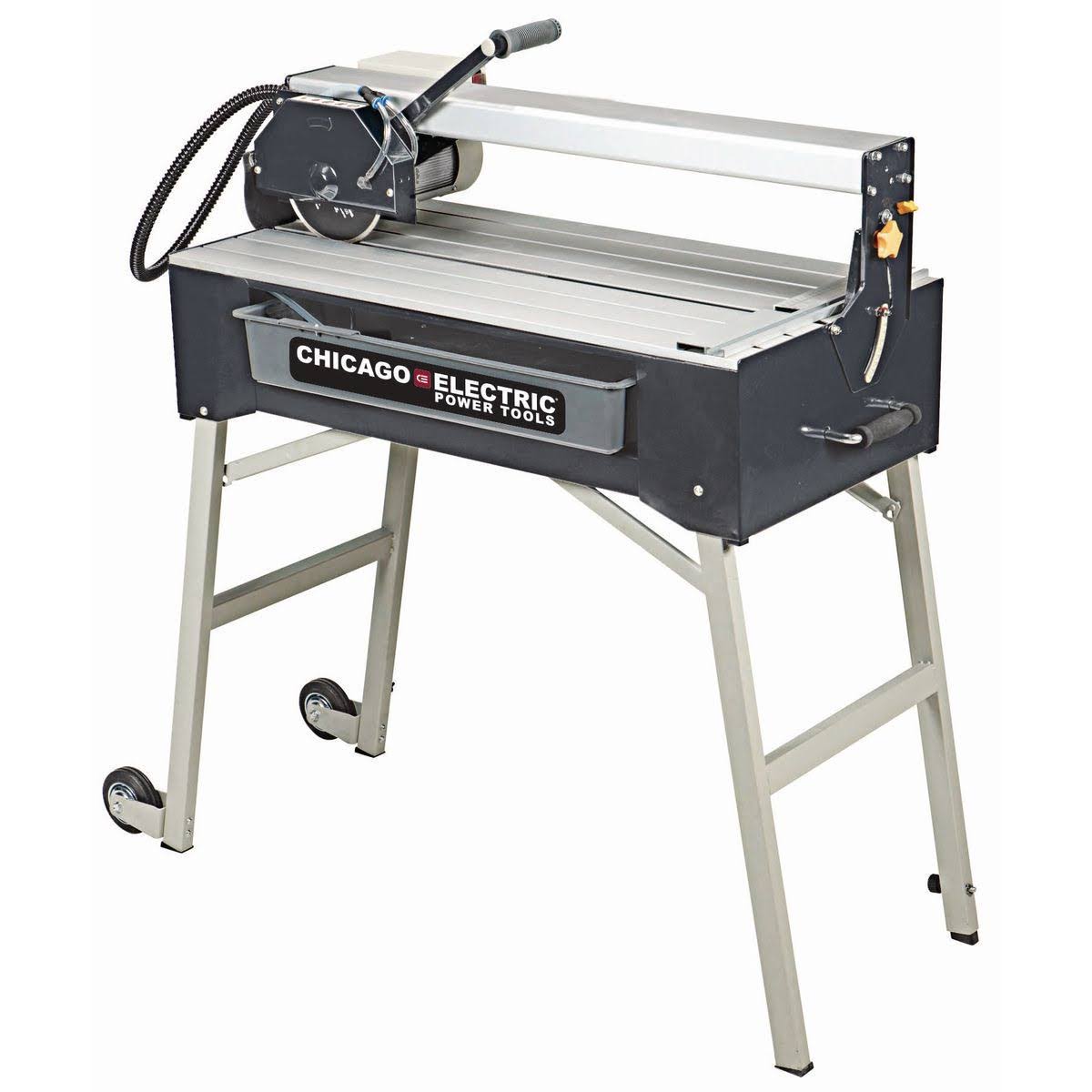 7 in. 1.5 HP Wet Cut Tile Saw with Stand E83470