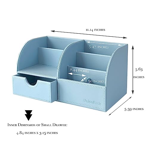 Black Leather Desk Organizer Pen Holder Storage Box P542