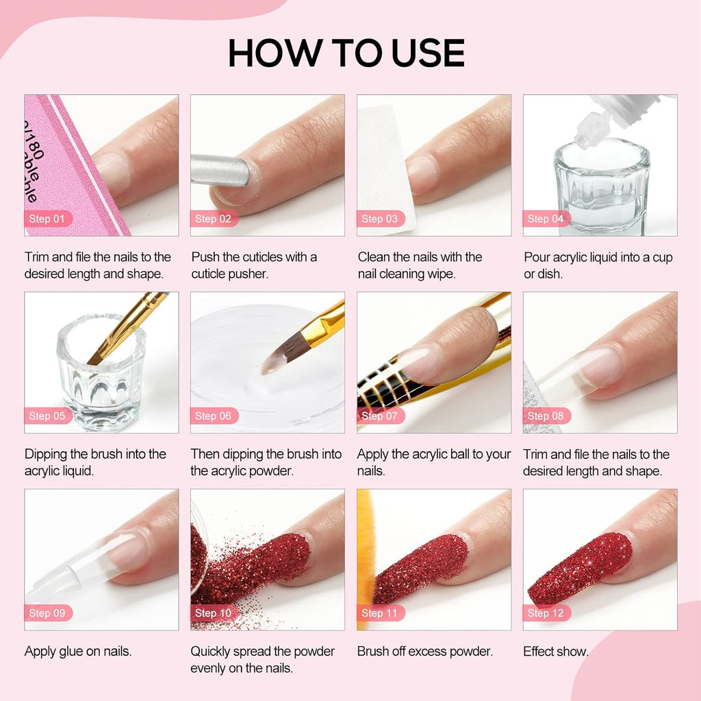 45pcs Acrylic Nail Kit with Drill and UV Light I5763