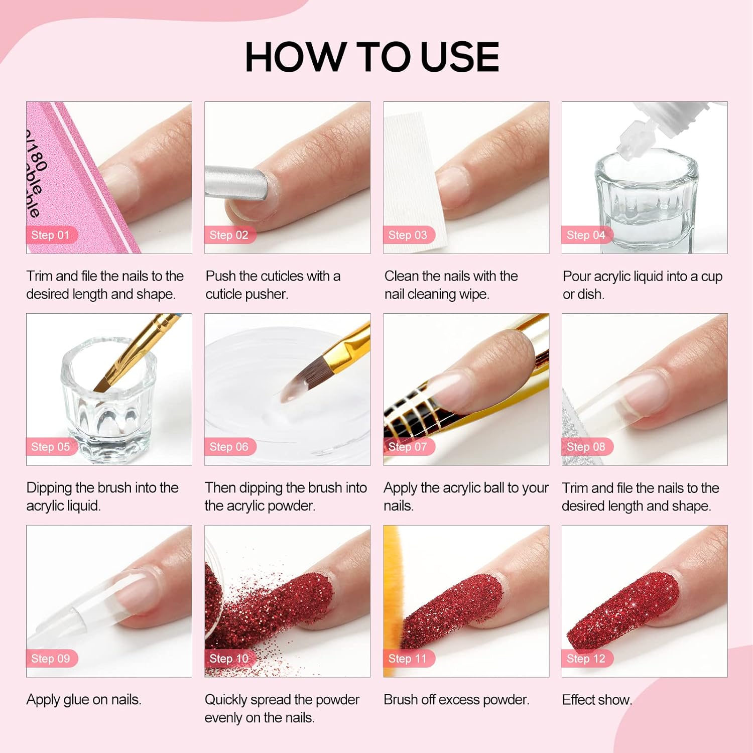 45pcs Acrylic Nail Kit with Drill and UV Light I5763