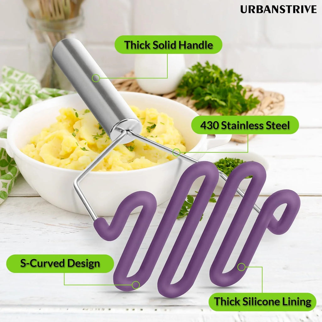 Stainless steel silicone potato mash maker O62646
