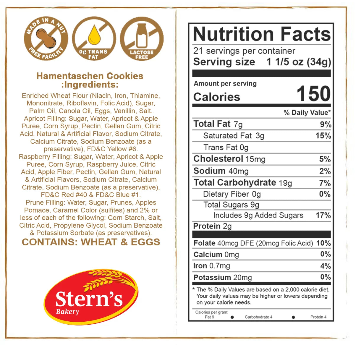 Shortbread Cookies with Apricot, Raspberry & Prune Filling, 21 oz K770