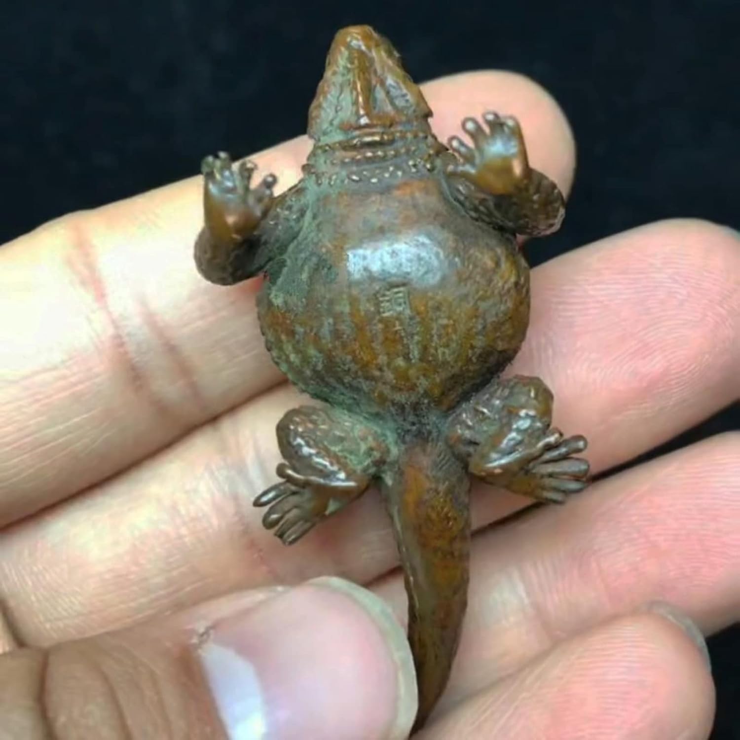 Brass Lizard Sculpture Gecko Figurine Statue X6655