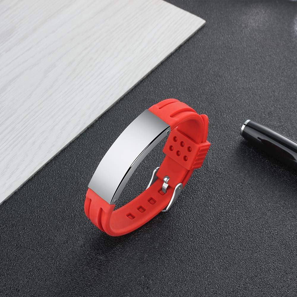 9 Inches Silicone Medical Alert Bracelets O41341
