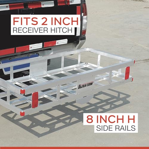 Aluminum Hitch Cargo Carrier 500-Lb Capacity Silver 49inx22.5inx8inH V94158