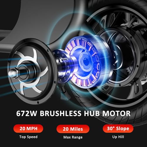 680W Electric Scooter with Seat, 20 Miles Range, 20 MPH Max Speed S525