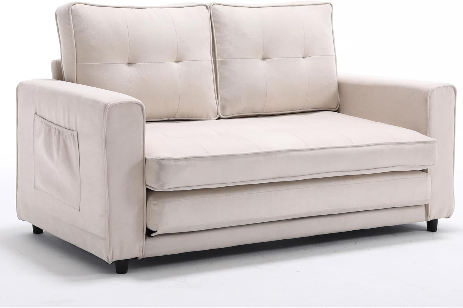 Beige Velvet Sofa P4391