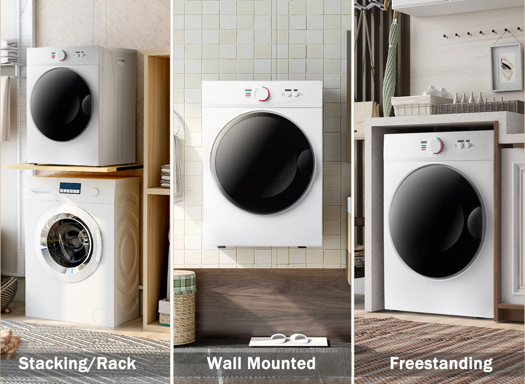 Compact 1.41cu ft Portable Electric Clothes Dryer with Stainless Steel Tub J90471