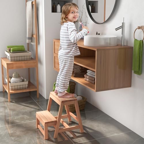 Wooden 2-Step Folding Step Stool B50450