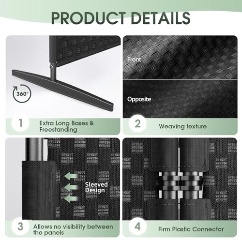 Black Folding Room Divider Screen V27766