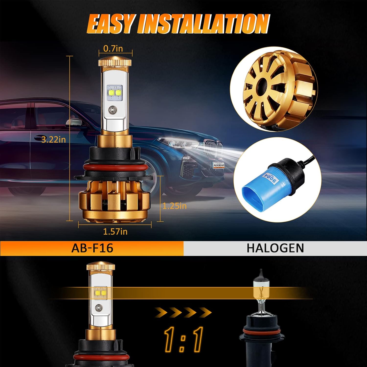 9004 HB1 LED Light Bulbs Pack of 2 H880
