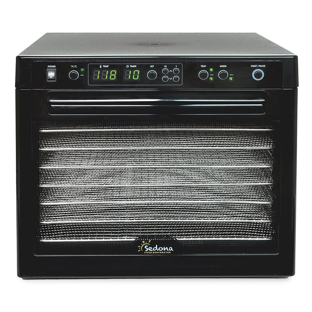 Black Digital Food Dehydrator with Stainless Steel Trays C898