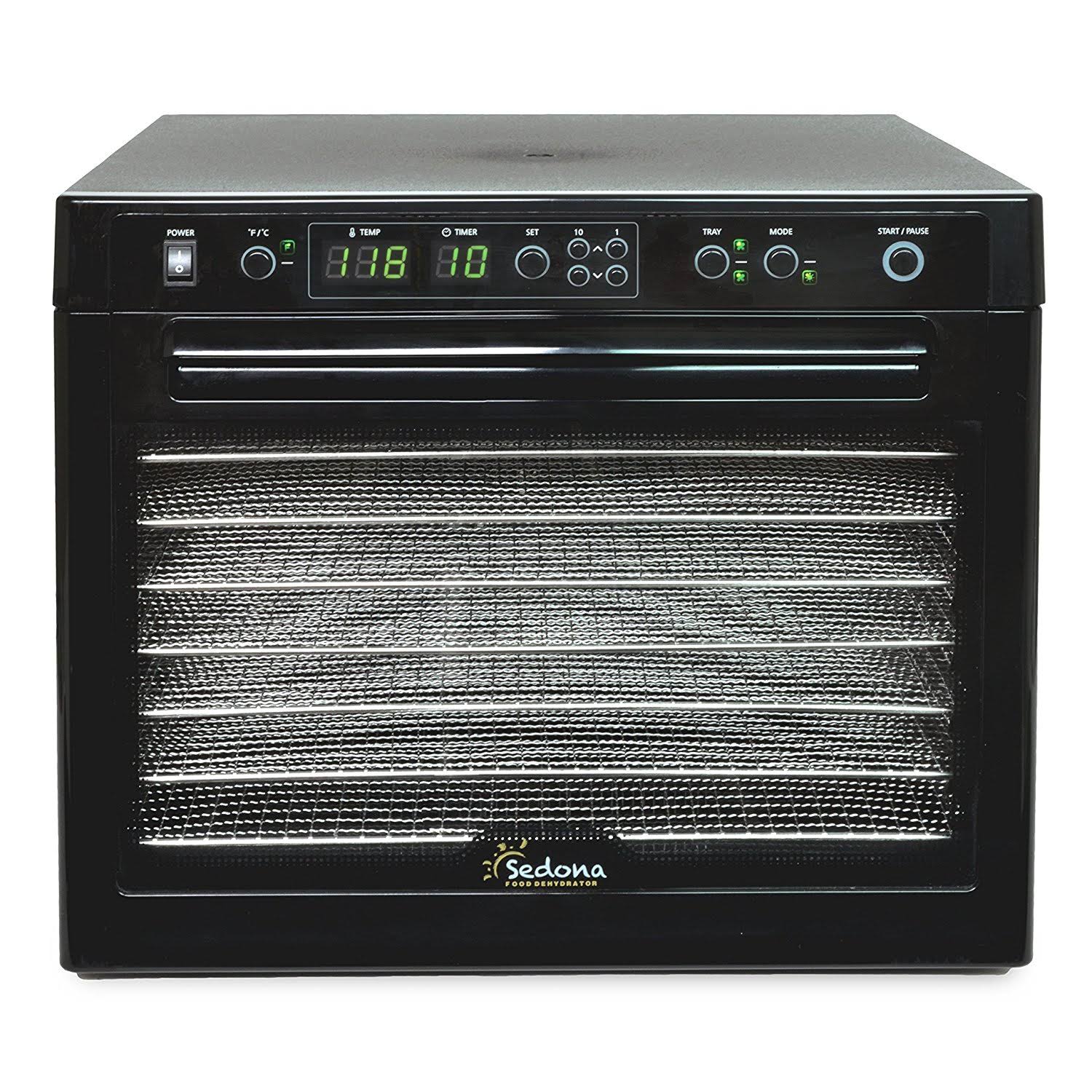 Black Digital Food Dehydrator with Stainless Steel Trays C898