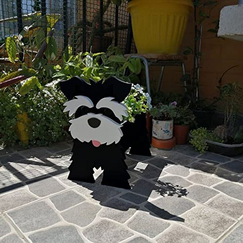 White and Black Dog Planter Pot, 13.4 * 9.5in R670050
