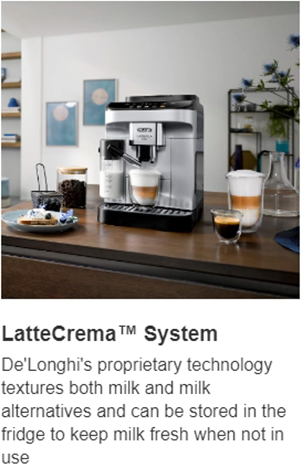 Automatic Espresso & Cappuccino Machine with Latte Crema System, Chrome V77746