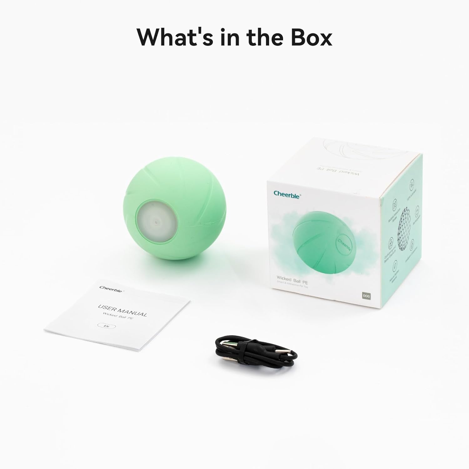 Smart Interactive Dog Toy, Automatic Moving Bouncing Rotating Ball with Lights Q394214