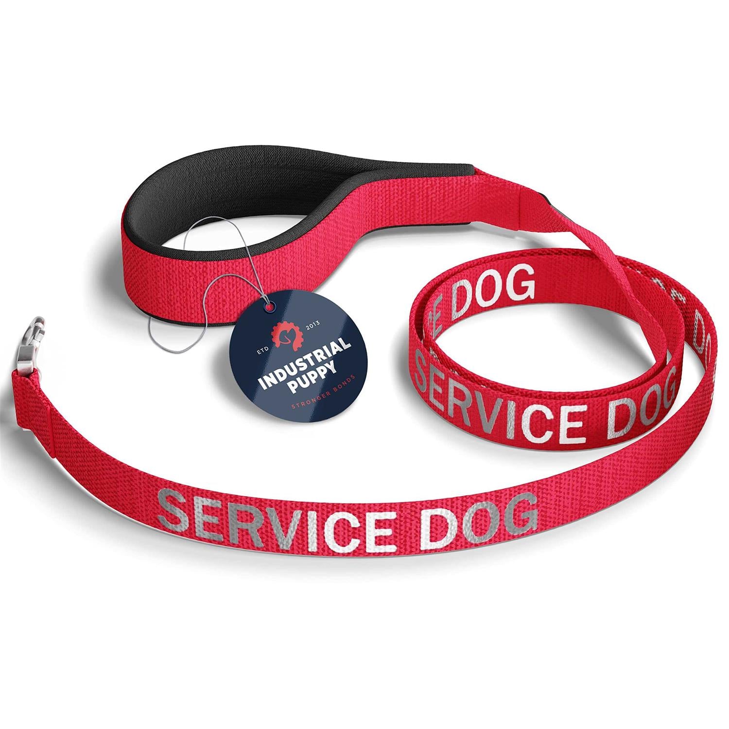 Industrial Dog Leash Wrap with Neoprene Handle and Reflective Lettering N509