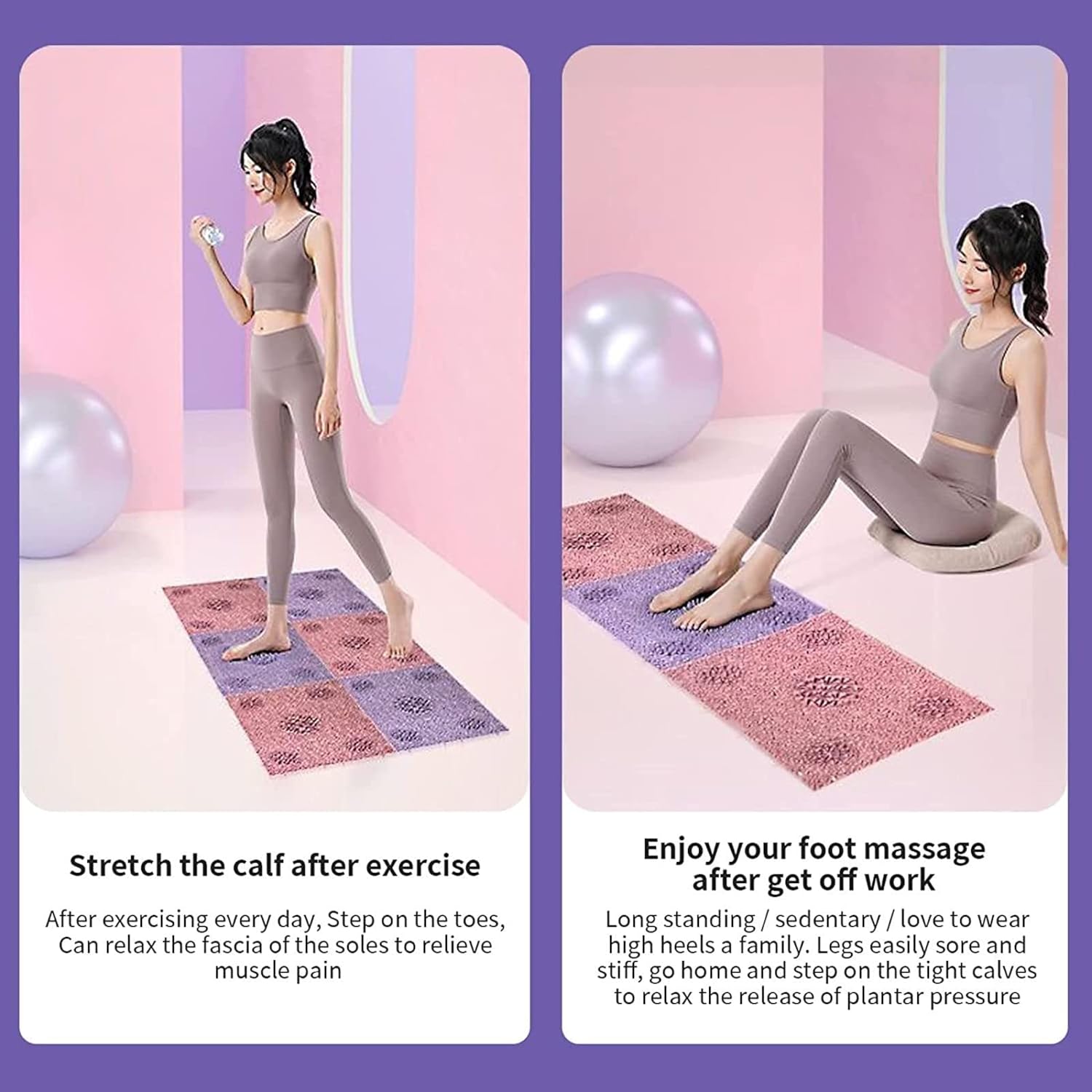 Pink Green 2 PCS Acupressure Mat J265875