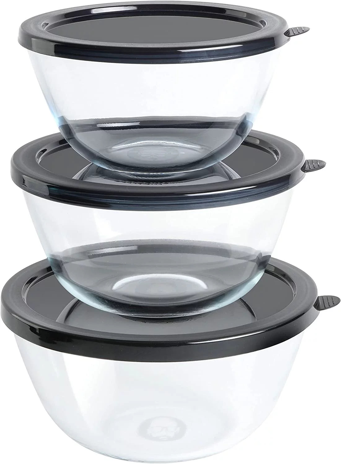 3-Piece Glass Mixing Bowl Set with Lids A364916