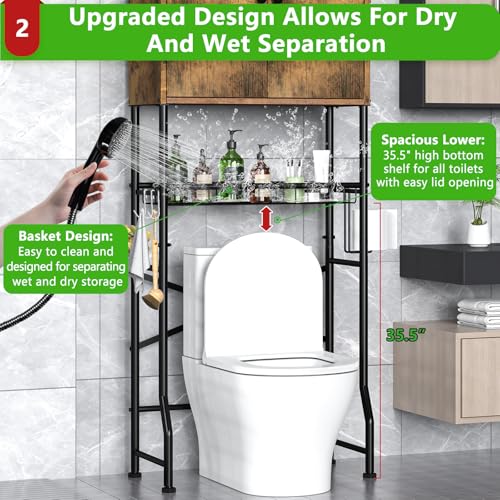 White Over The Toilet Storage Cabinet with 2 Doors T4661
