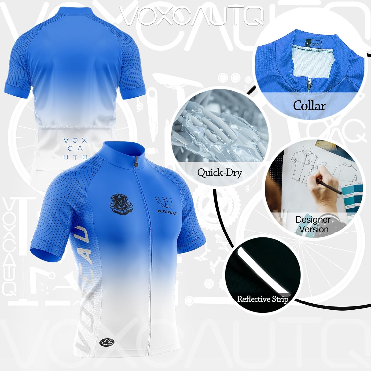 Men's Pro Cycling Jersey Set with Bib Shorts X8477